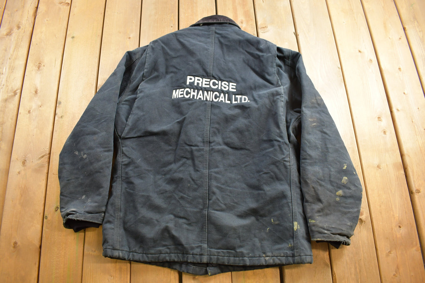 Vintage 1990s Precise Mechanical Ltd. Carhartt Traditional Coat / Workwear / Streetwear / Distressed Jacket / Outdoor Wear / Work Jacket /