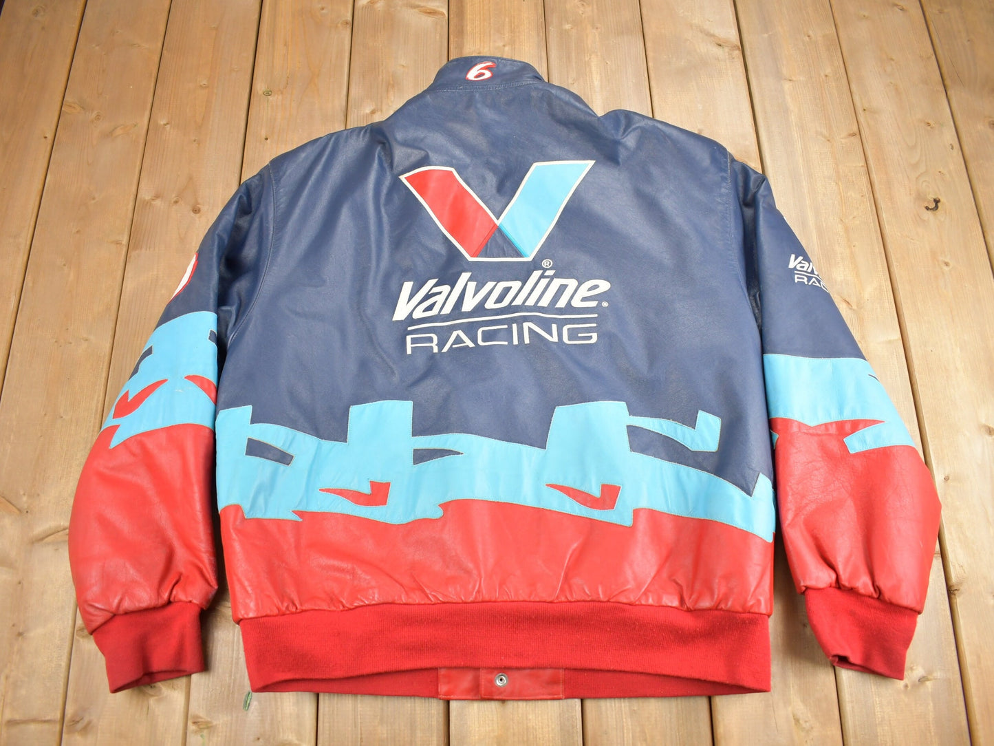 Vintage 1990s Jeff Hamilton Valvoline Racing Leather Jacket / Patchwork / Streetwear / Vintage Racing Jacket / Made In USA