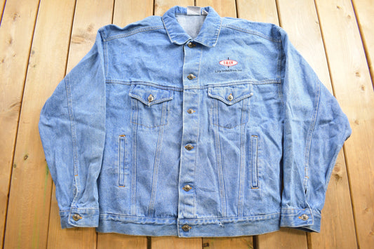 Vintage 1990s Lilly Industries Blue Pointe Denim Jean Jacket / Vintage Denim / Vintage Fall Outerwear / Fall Jacket / Light Wash Denim /