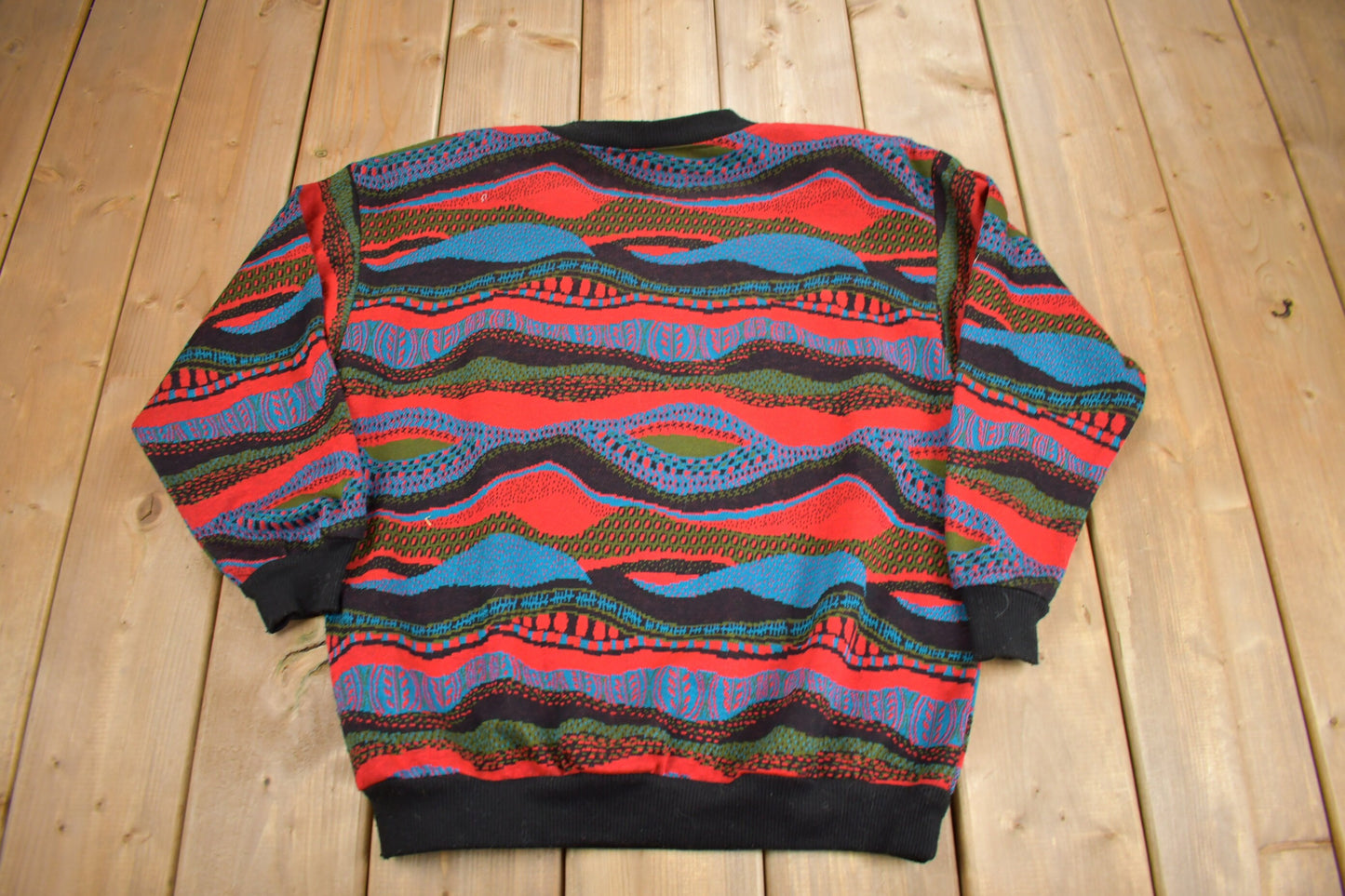 Vintage 1990s 3D Coloured Cable Knit Women's Sweater / Kathleen Usherwood For Periphery  / Made In USA