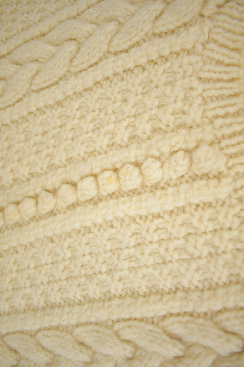 Vintage 1970s Hand Knit Cable Knit Crewneck Sweater