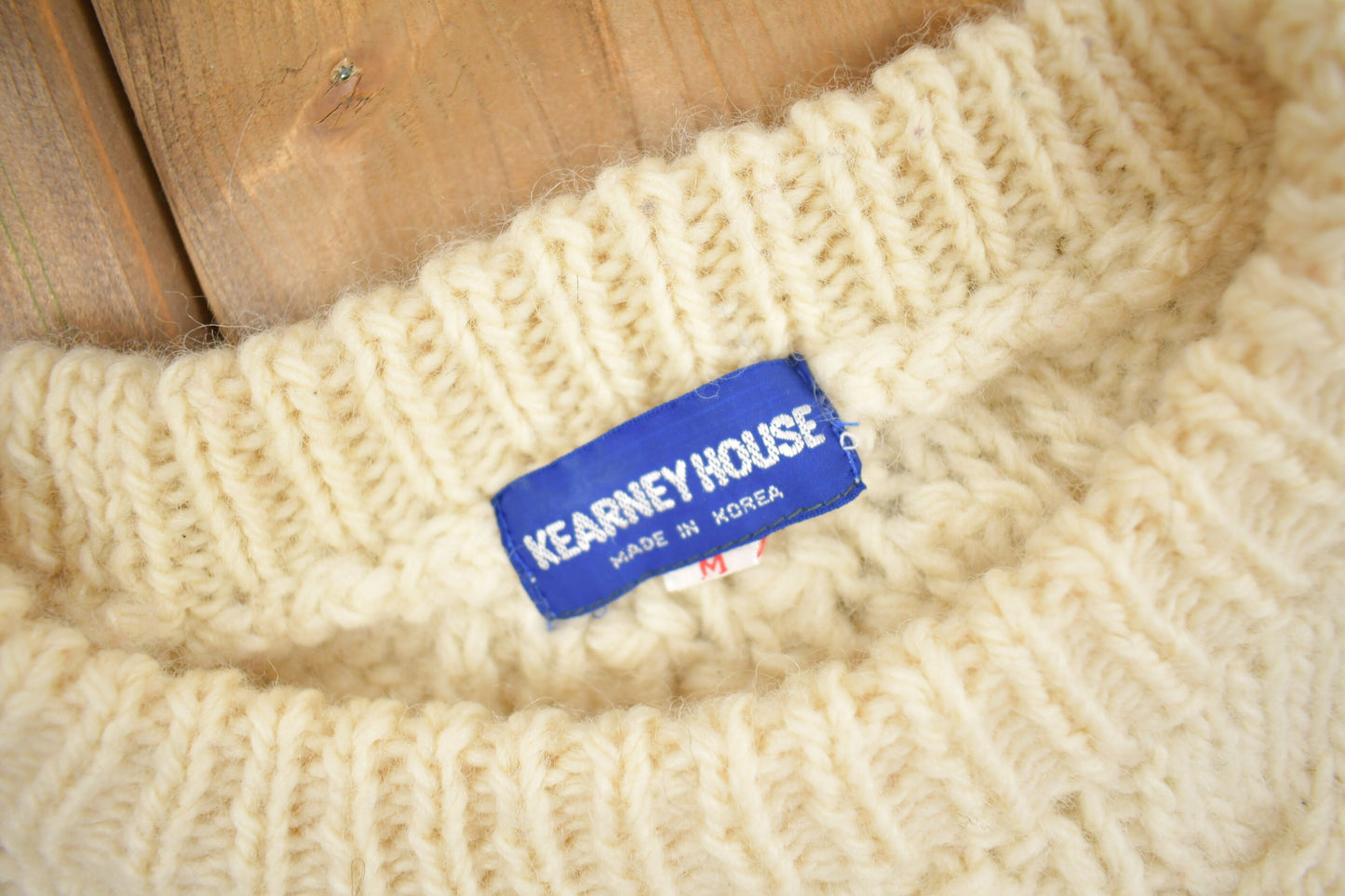 Vintage 1980s Kearney House 100% Wool 3D Cable Knit Sweater / True Vintage / Winter Sweater