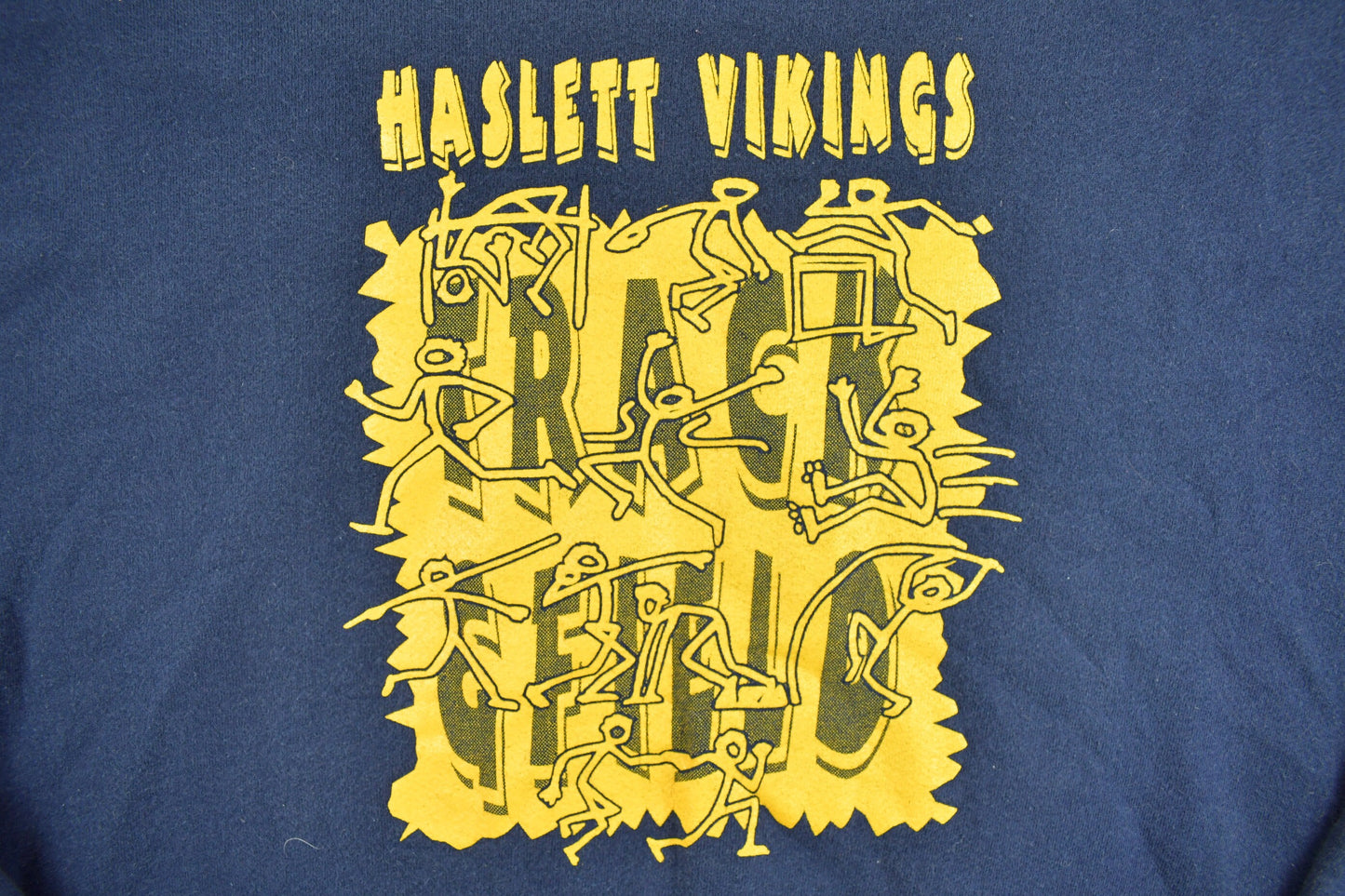 Vintage 1990s Haslett Vikings High School Collegiate Crewneck / College Print / NCAA Sweatshirt / Sportswear / Americana / Navy Sweater