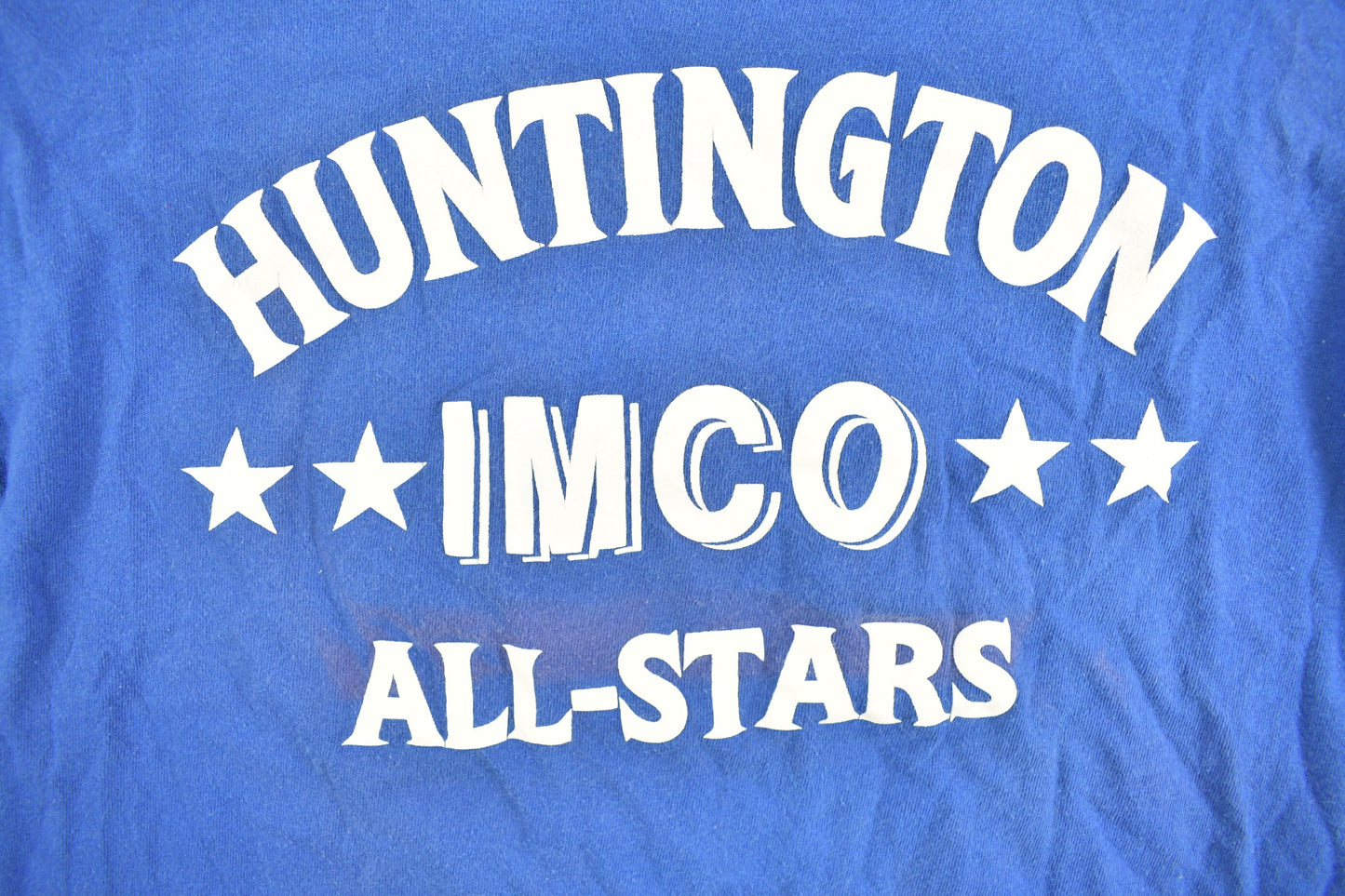 Vintage 1990s Huntington IMCO All Stars Graphic T-Shirt / Streetwear / Retro Style / Single Stitch / 90s Graphic Tee / Athletic / Americana