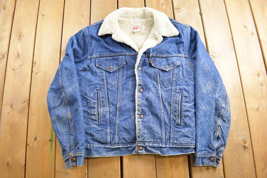 Vintage 1980s Levi's Sherpa Denim Jacket / Orange Tab / Vintage Denim Trucker / Made In USA / Fall Jacket / Jean Jacket / Levi's Denim