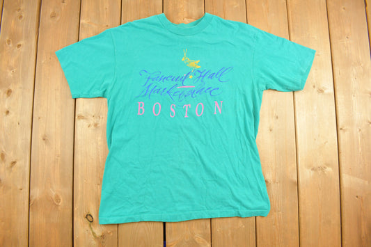 Vintage 1980s Boston Graphic T-Shirt / Streetwear / Retro Style / Single Stitch / Made In USA / 80s Graphic Tee