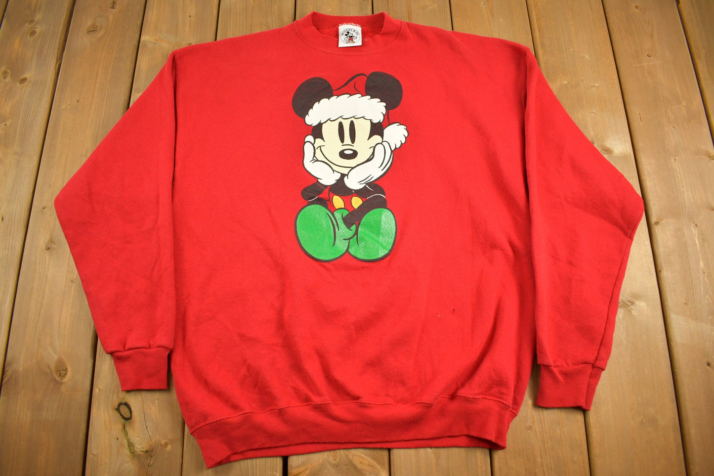 Vintage 1990s Mickey Mouse Disney Christmas Sweatshirt / Vintage Sweatshirt / Vintage Disney / Mickey / Cartoon / Mickey & Co