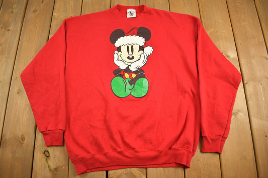 Vintage 1990s Mickey Mouse Disney Christmas Sweatshirt / Vintage Sweatshirt / Vintage Disney / Mickey / Cartoon / Mickey & Co