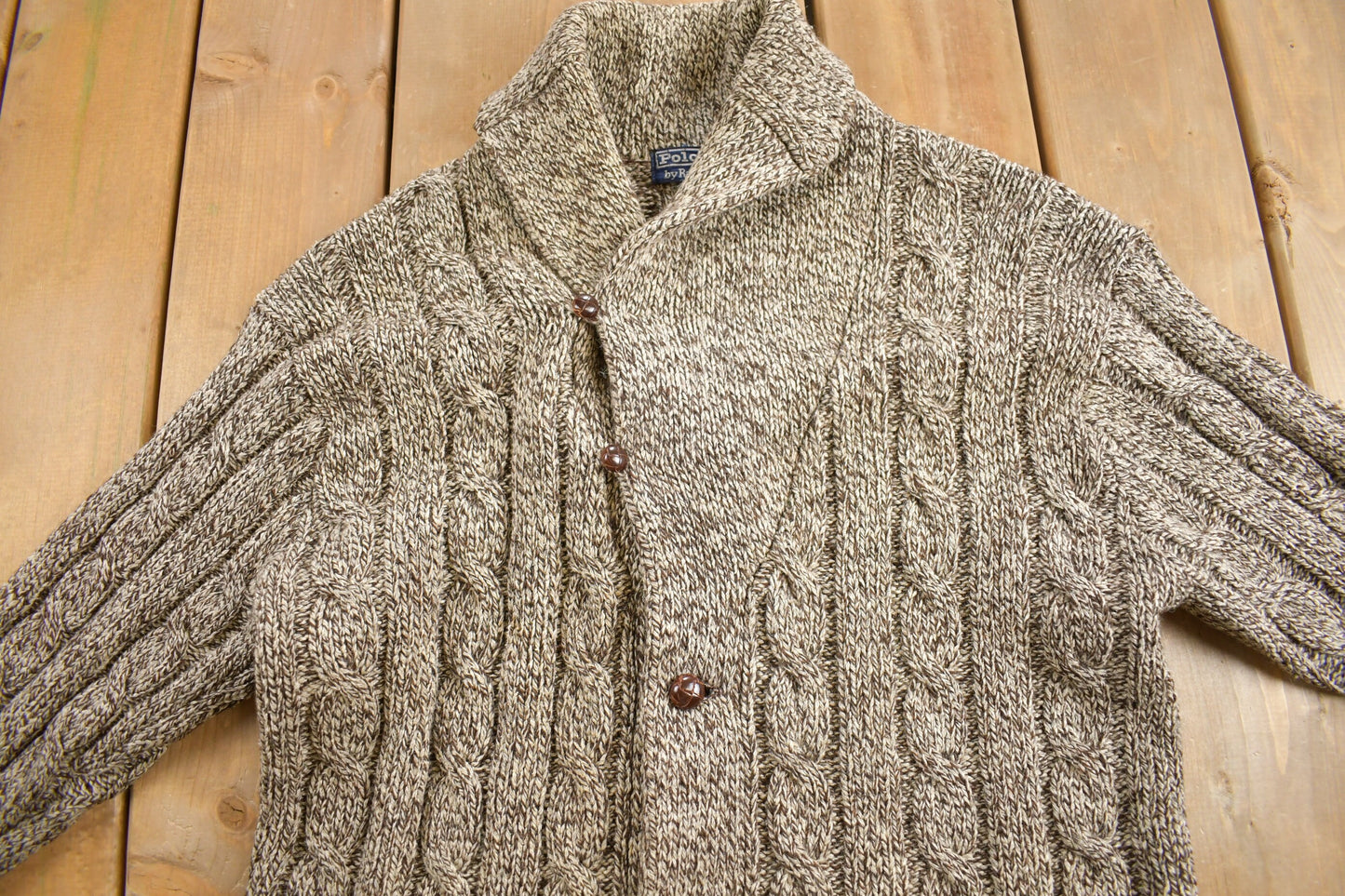 Vintage 1990s Polo Ralph Lauren Wool Cable Knit Cardigan Sweater / Vintage Cardigan / Button Up / Vintage Ralph Lauren / 80s Polo