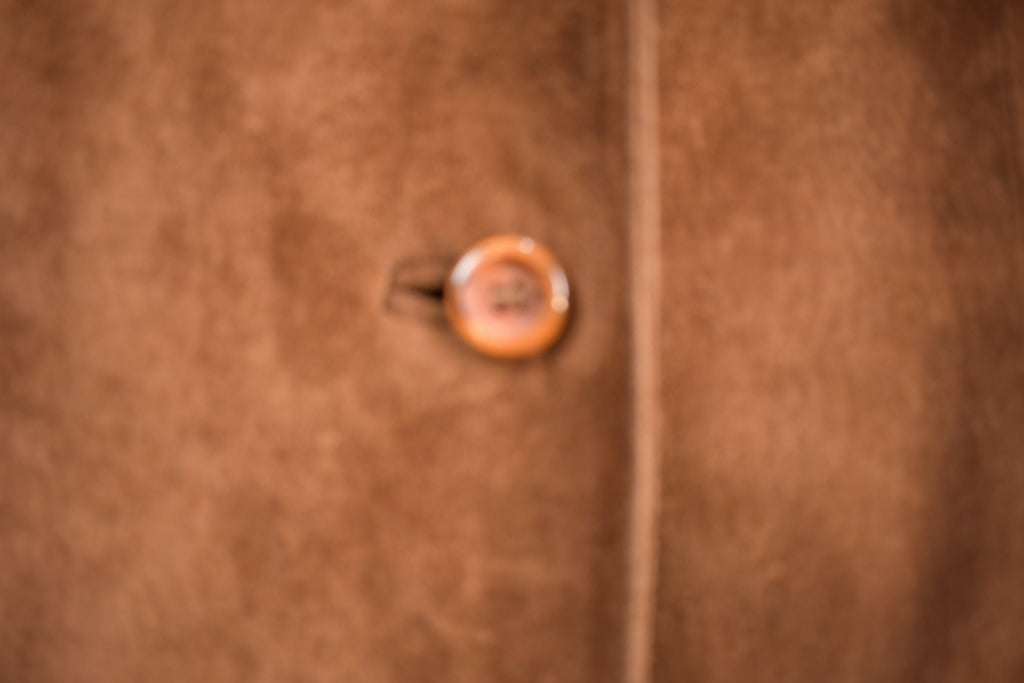 Vintage 1970s Fur Collar Suede Leather Jacket