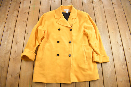 Vintage 1980s Jones New York Yellow Wool Jacket / True Vintage / Vintage Women's Jacket / Made In USA / Size 16