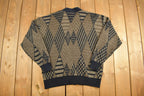 Vintage 1990s London Fog V Neck Button Up Knitted Sweater