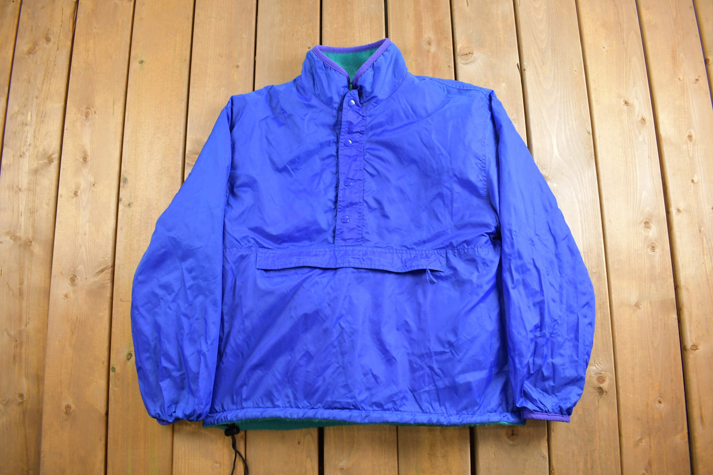 Vintage 1990s Style Wise Reversible Fleece Anorak / Half Zip / Windbreaker / Athletic Sportswear / Streetwear / Athleisure / 80s / 90s