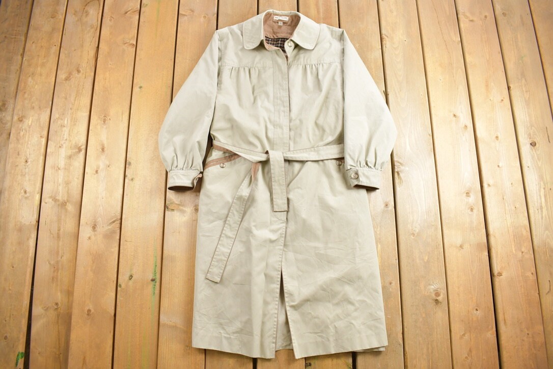 Vintage 1980s Windsor Bay JC Penney Trench Coat / Vintage Full Length Jacket / Outdoor / Rain Coat / Rain Jacket / Lined