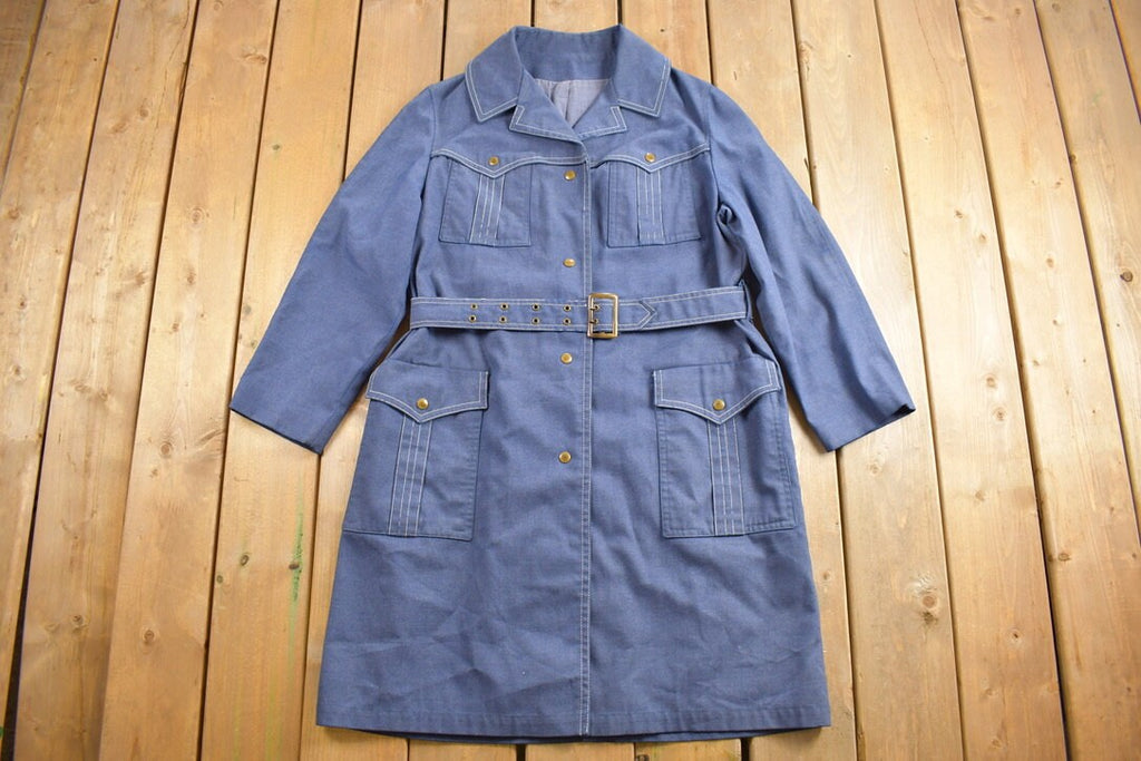 Vintage 1960s Peir 4 Denim Trench Coat