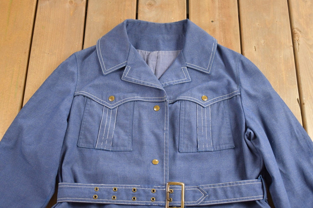 Vintage 1960s Peir 4 Denim Trench Coat