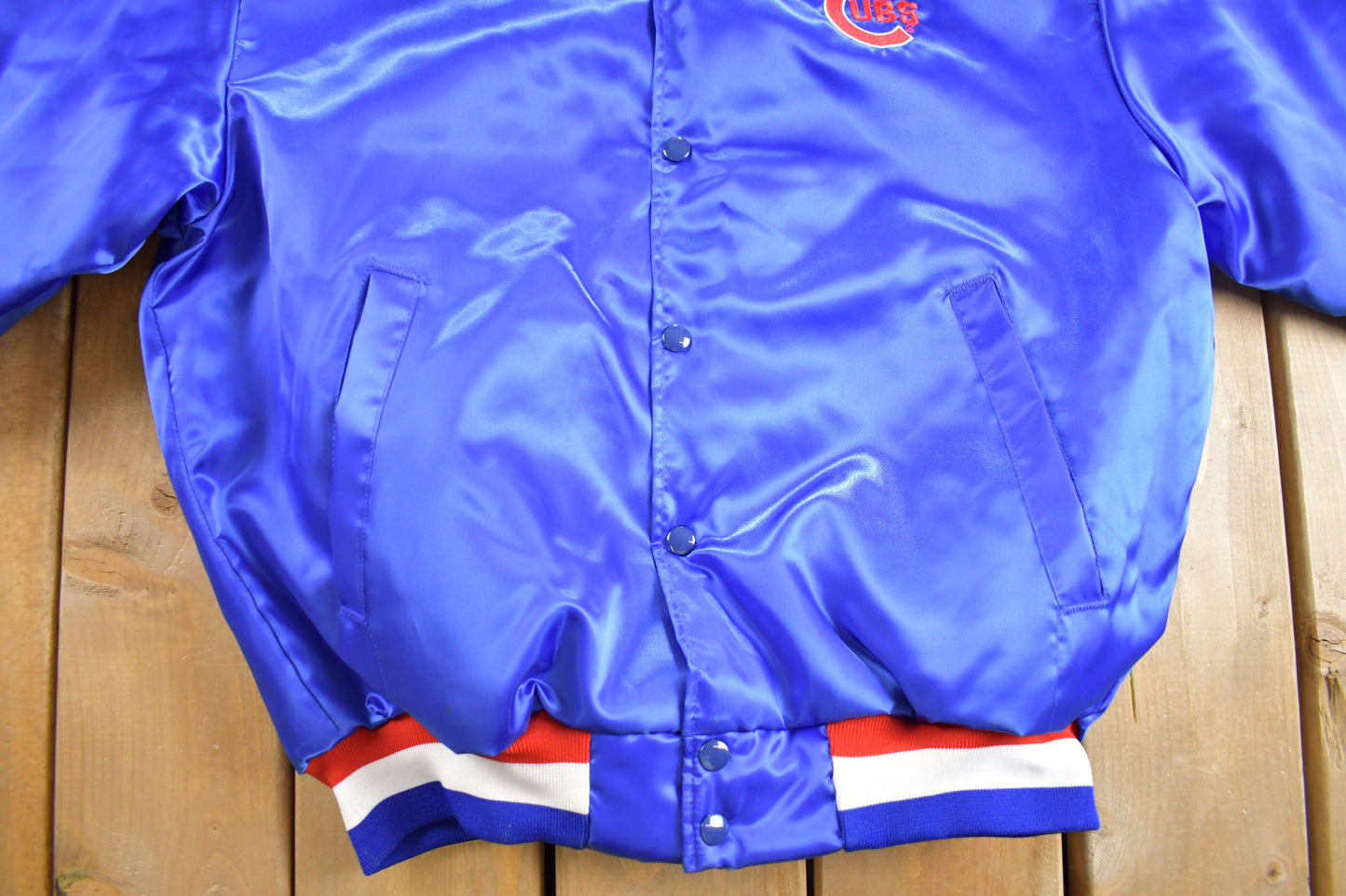 Vintage 1980s Chicago Cubs MLB Satin Jacket / Swingster / Embroidered / Streetwear / Sportswear / Made In USA