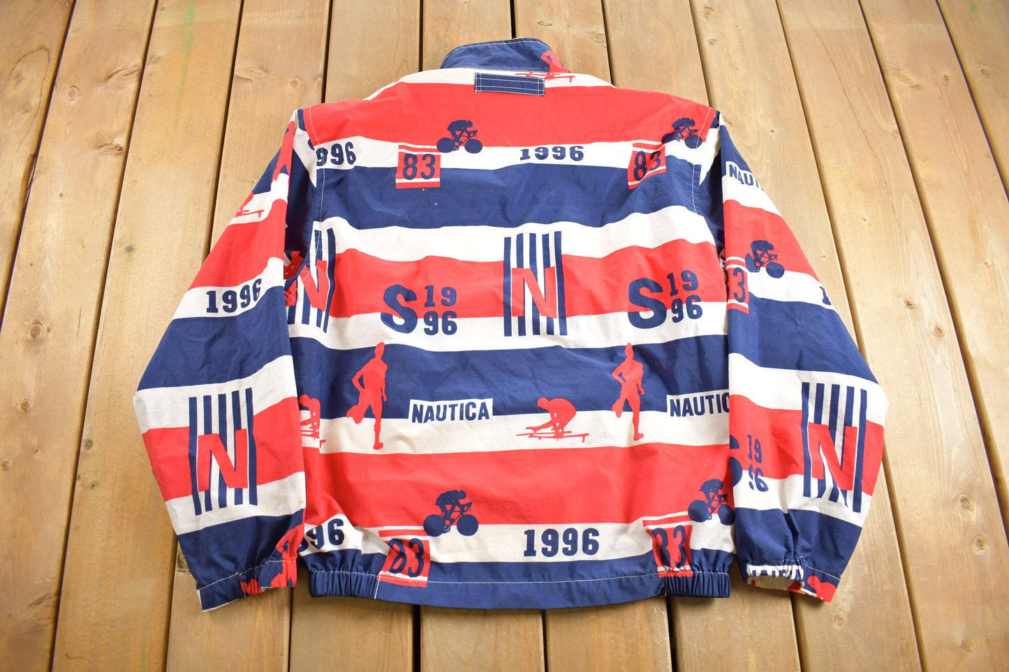 Vintage 1996 Nautica All Over Print Jacket / 90s Windbreaker / Vintage Streetwear / USA / Sportswear