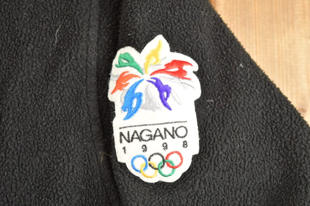 Vintage 1998 Roots Olympics Fleece Quarter Zip Sweater / Nagano / Outdoorsman / Canadian / Streetwear / Hiking / Fleece Zip up