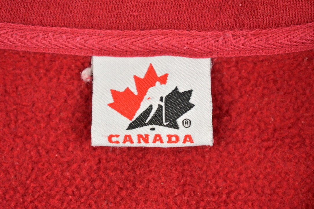 Vintage 2003 Canada Quarter Zip Sweater / Made In Canada / Vintage Canada Hockey / Canadian Vintage