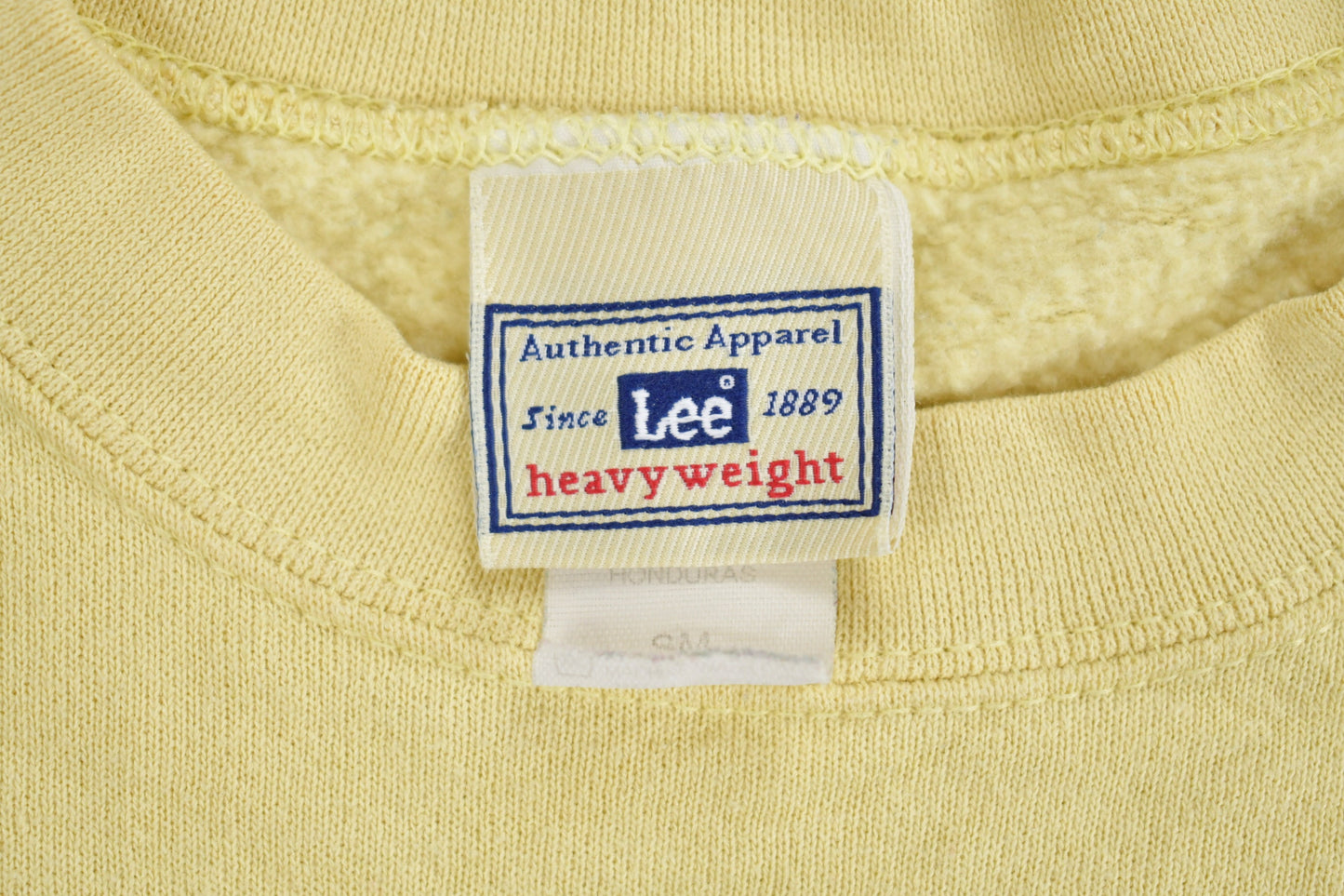 Vintage 1990s Yellow Irish Lee Crewneck Sweatshirt / 90s Crewneck / Made In USA / Streetwear / Embroidered / Lee Heavy Weight