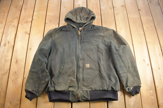 Vintage 1990s Carhartt Thrashed Active Jac Work Jacket / Workwear / Distressed Carhartt Jacket / Vintage Carhartt / Made In USA