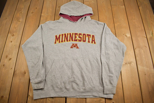 Vintage 1990s University of Minnesota Hoodie / 90s Hoodie / Vintage Hoodie / Grey / Collegiate / Sportswear / E