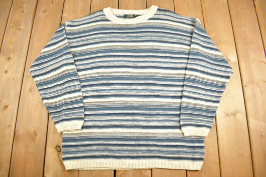 Vintage 1990s Stefano Man Stripy Knit Sweater / Vintage 90s Crewneck / Abstract Patterns / Streetwear / Sweatshirt / Colourful / Abstract