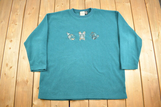 Vintage 1990s Tribal Native Embroidered Crewneck Sweatshirt / Chagall / 90s Crewneck / Streetwear / Embroidered