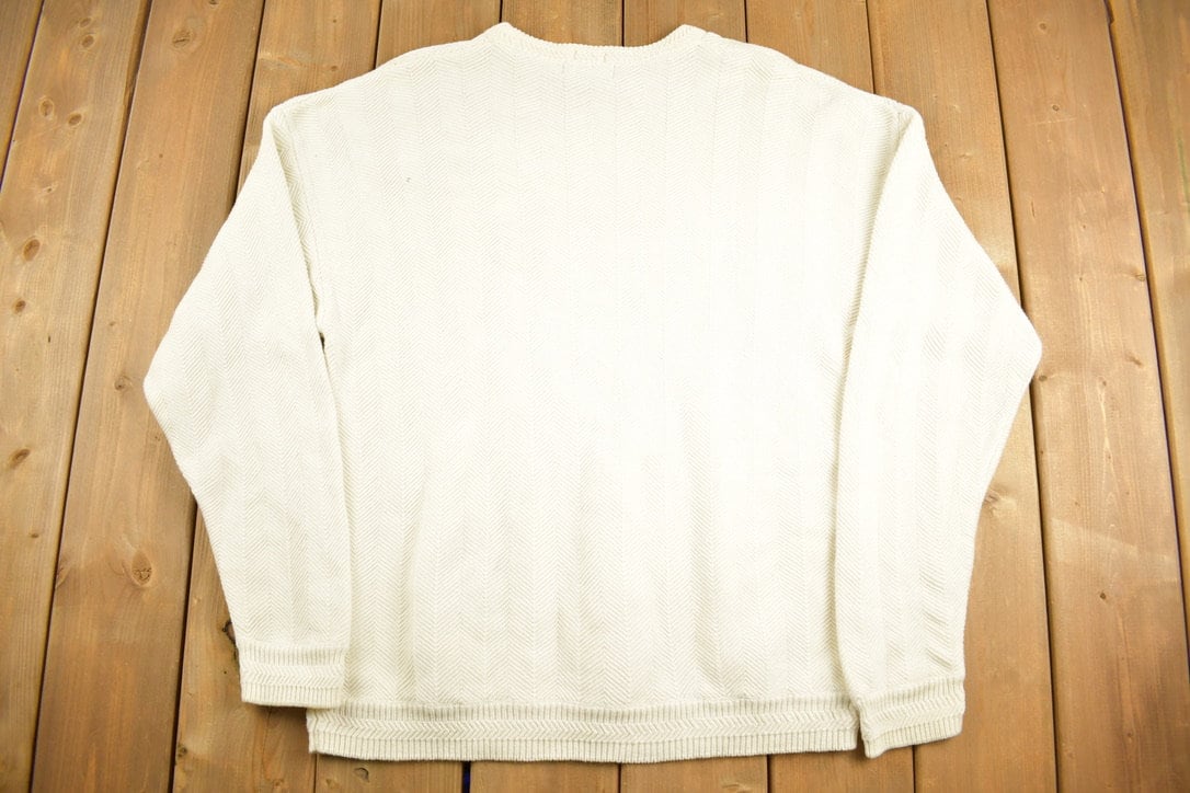 Vintage 1990s Chaps Ralph Lauren Knitted Sweater / Vintage 90s Crewneck / Pattern Sweater / Outdoor / Pullover Sweatshirt