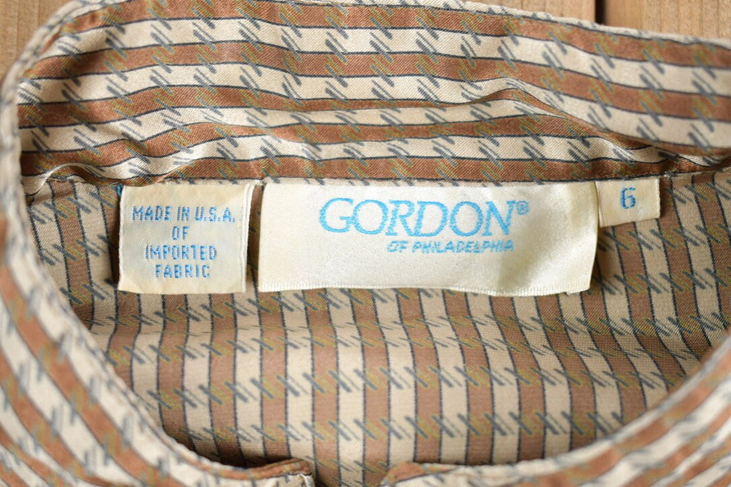 Vintage 1980s Gordon Band Collar Button Up Shirt