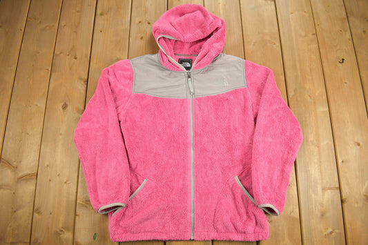 Vintage 1990s North Face Pink Zip Up Fleece Sweater / Outdoorsman / 90s North Face / Fleece Hoodie / Hiking