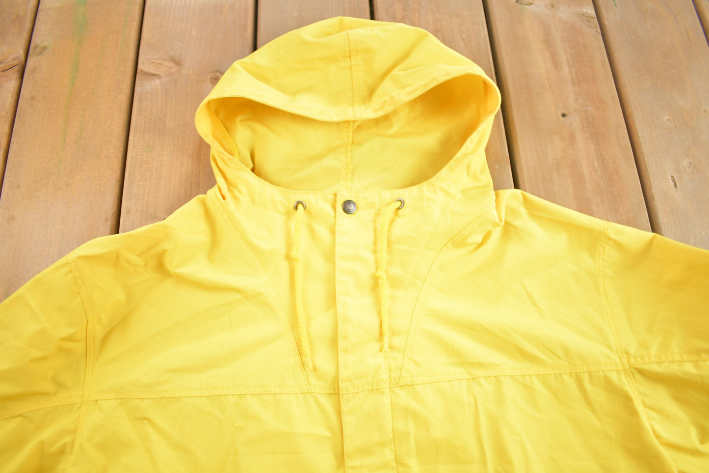 Vintage 1980s Blank Yellow Windbreaker Jacket / Streetwear / Light Jacket / Vintage Windbreaker / Size 46