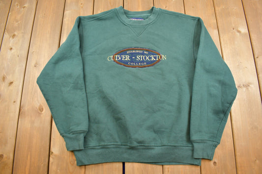 Vintage 1990s Culver Stockton College Collegiate Crewneck / Embroidered / NCAA Sweatshirt / Sportswear / Americana / Jansport Sweatshirt /