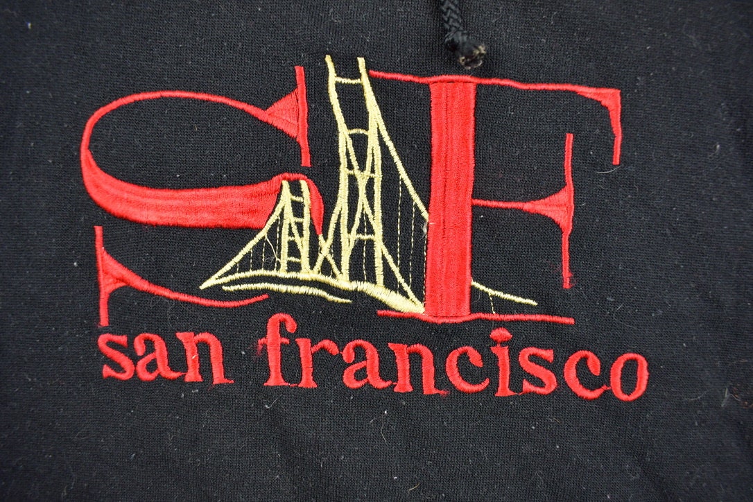 Vintage 1990s San Francisco Hoodie Sweatshirt / 90s Crewneck / Souvenir Sweater / Streetwear / Travel And Vacation / SF / Golden Gate Bridge