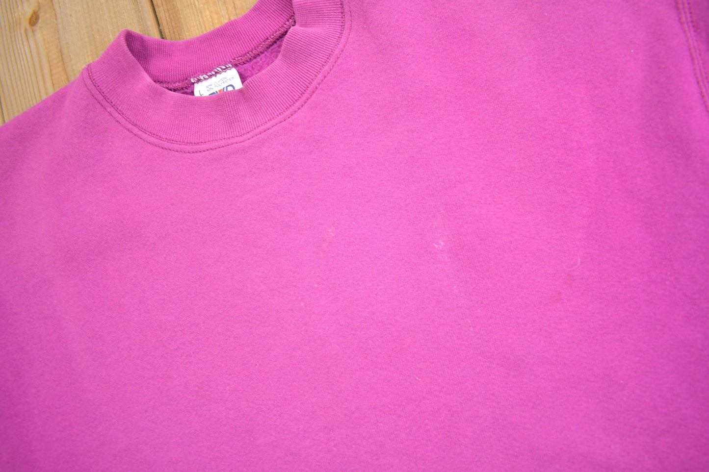 Vintage 1990s BVD Blank Pink Crewneck Sweatshirt / 90s Crewneck / Made In USA / Streetwear / 90s Blank