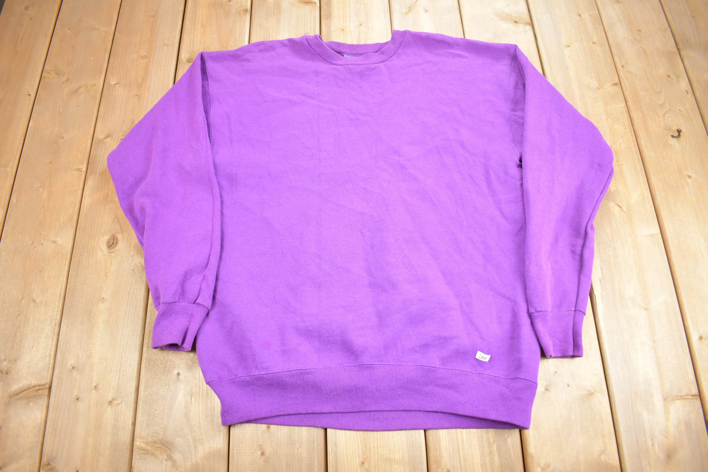 Vintage 1990s Lee Heavy Weight Blank Crewneck Sweatshirt / 90s Crewneck / Made In USA / Streetwear / Purple Blank Crewneck