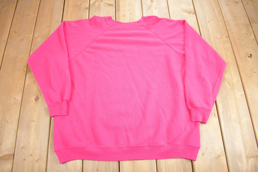 Vintage 1990s Pink Blank Hanes Herway Crewneck Sweatshirt / 90s Crewneck / Women's / Essential / Streetwear / 90s Blank