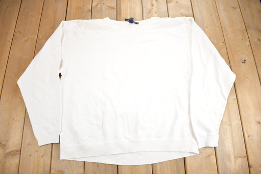 Vintage 1990s Club Monaco Blank White Crewneck Sweatshirt /  90s Crewneck / Made In Canada / 90s Club Monaco / Streetwear / Rare Vintage