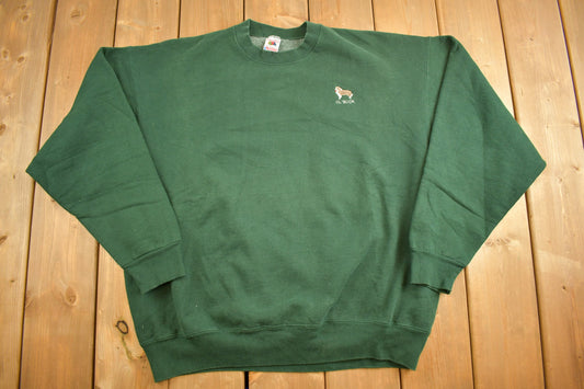 Vintage 1990s Embroidered Dog Sweatshirt / 90s Crewneck / Made In USA / Essential / Streetwear / 90s Blank / OL Buck