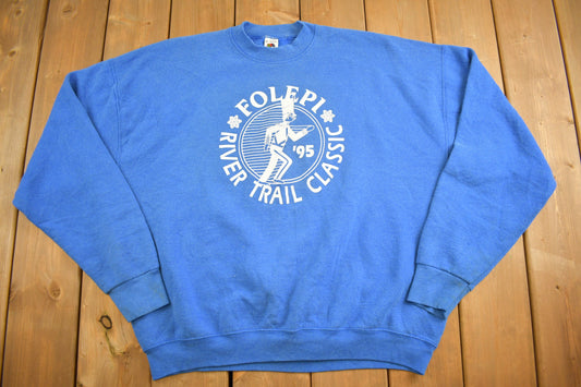 Vintage 1990s Folepi River Trail Classic Sweatshirt / 90s Crewneck / Souvenir Sweater / Streetwear / Athletic Sweatshirt / Made In USA