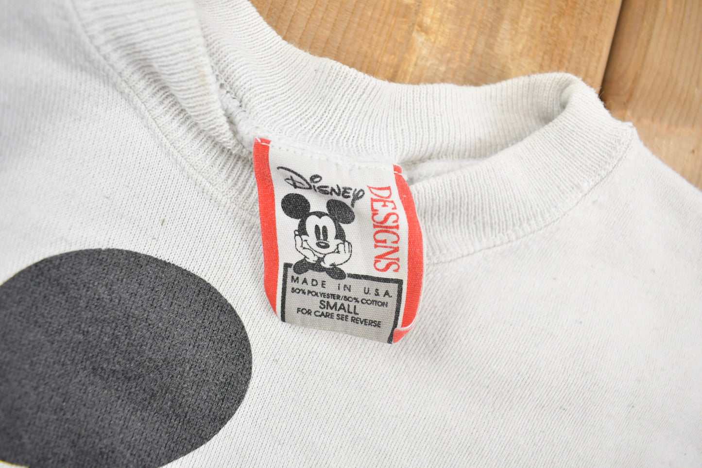 Vintage 1990s Mickey Mouse Disney Crewneck / Vintage Sweatshirt / Vintage Disney / Mickey / Distressed / Made In USA / Disney Designs Crew