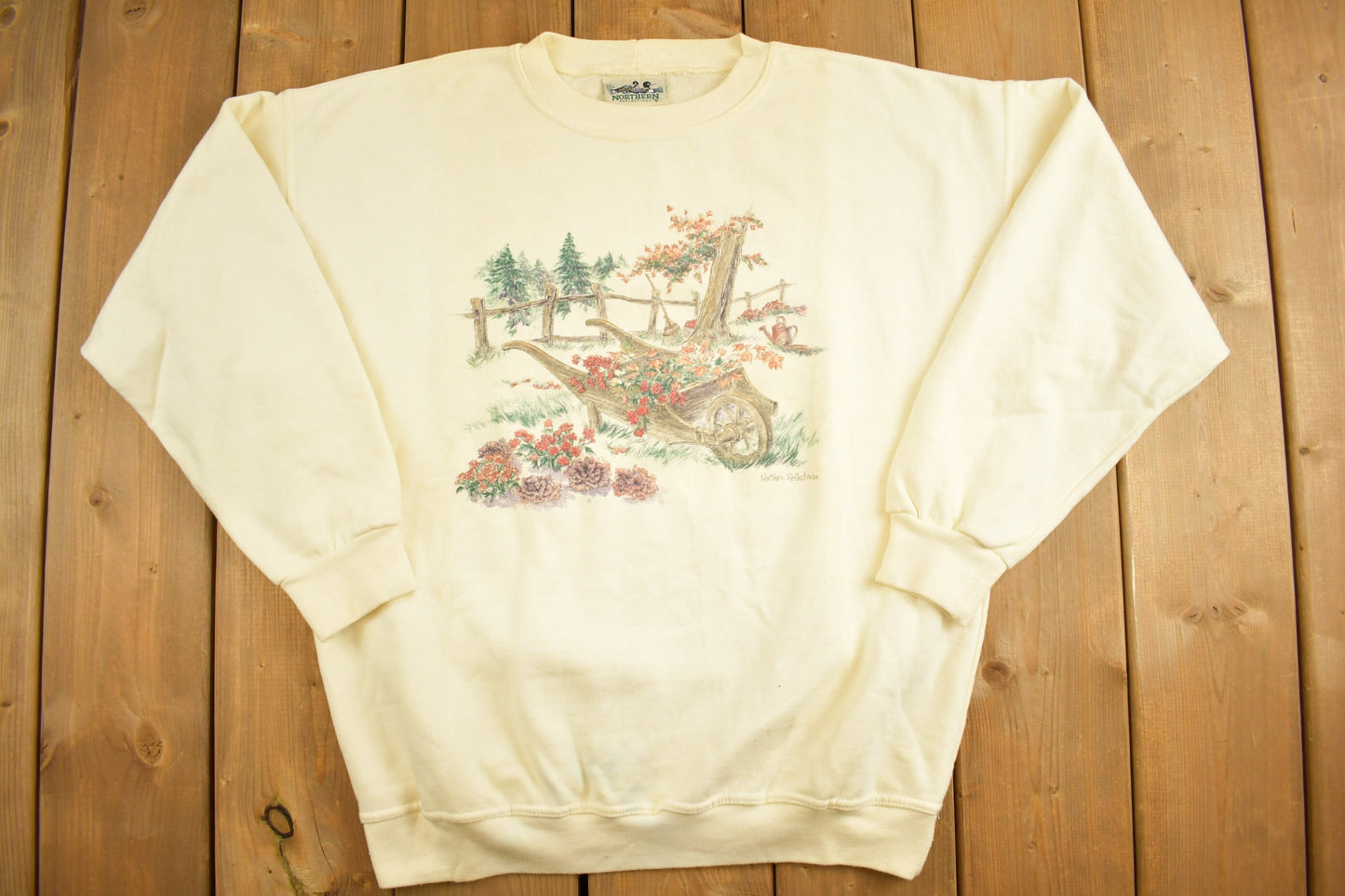 Vintage 1990s Northern Reflections Sweatshirt / Souvenir / Vintage Sweatshirt / Farm Graphic / Wilderness Sweatshirt / Made In USA