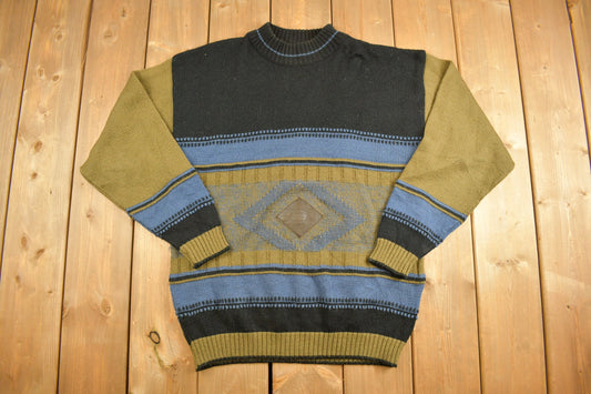 Vintage 1990s Zeppelin Abstract Knit Crewneck Sweater