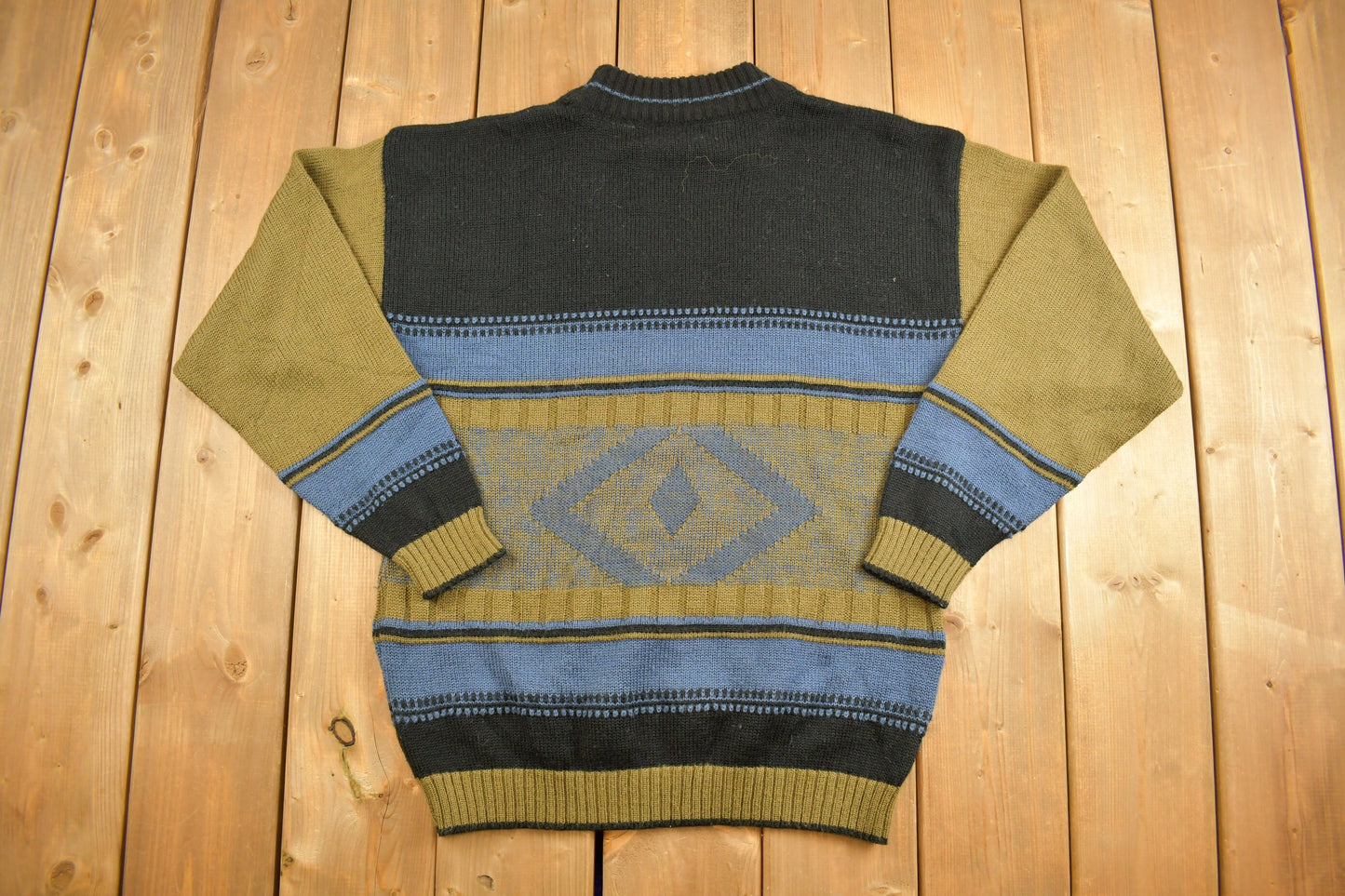 Vintage 1990s Zeppelin Abstract Knit Crewneck Sweater