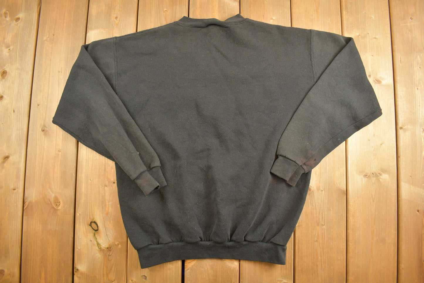 Vintage 1990s Black Franklin Sports Blank Crewneck Sweatshirt