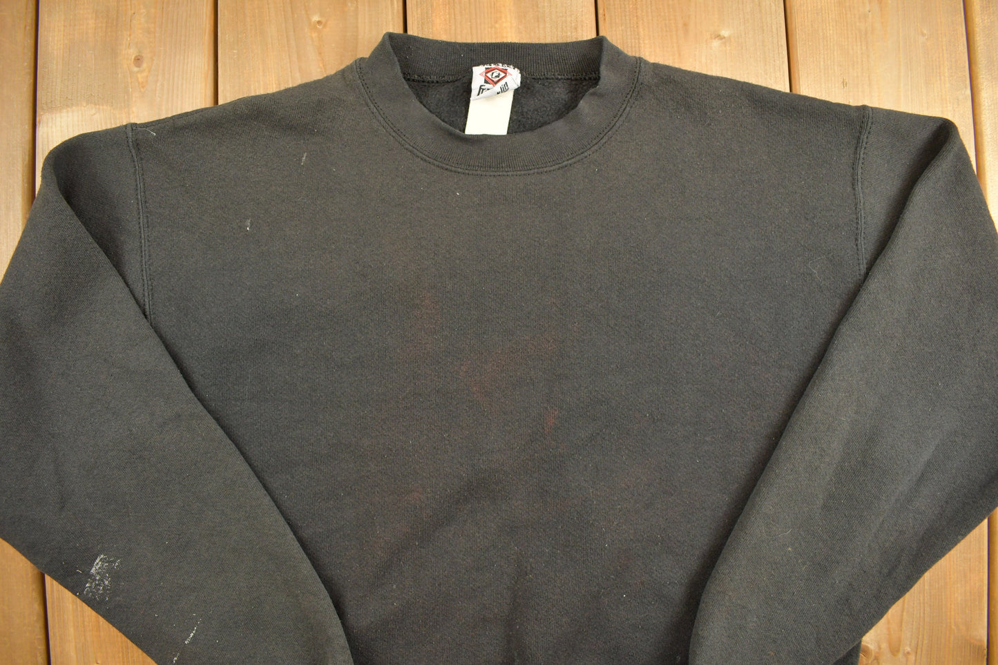 Vintage 1990s Black Franklin Sports Blank Crewneck Sweatshirt