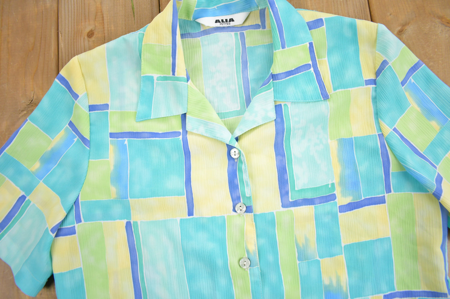 Vintage 1990s Alia Patchwork Button Up T Shirt