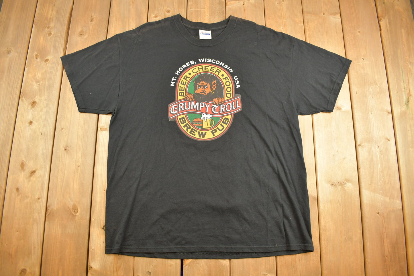 Vintage Y2K Grumpy Troll Brewing Souvenir T Shirt