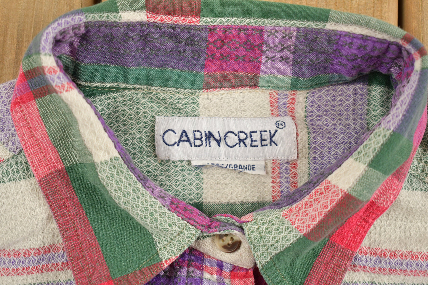 Vintage 1990s Cabin Creek Plaid Button Up Flannel